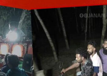 BJP leader V. Muraleedharan's convoy attacked (Picture credit:Janamtv .com)