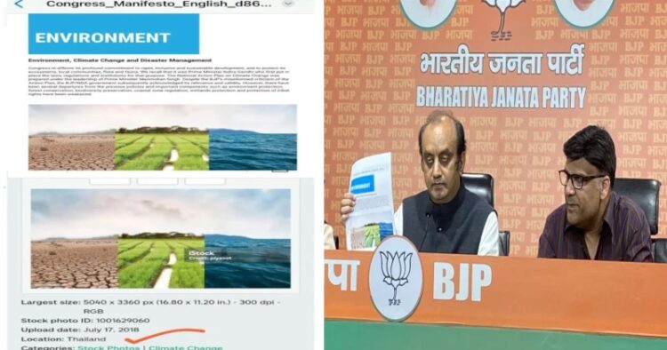 BJP'S Sudhanshu Trivedi exposes misleading pictures in Congress Party's manifesto