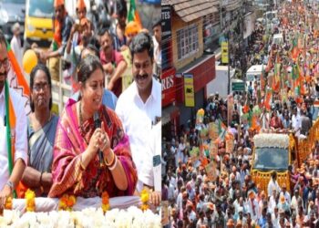 Union Minister Smriti Irani at Wayanad's road show