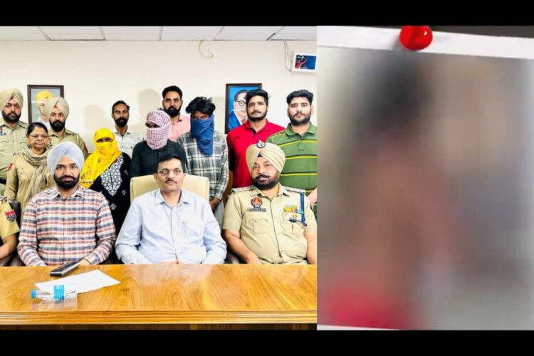 Three people with their faces covered have been arrested for parading an elderly woman naked in Punjab (Image Source: X and Dainik Bhaskar)