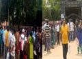 Guardians stage protest at the BEO office in Bhubaneswar, Odisha (Source: Odisha TV)