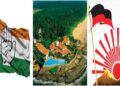 DMK flag (Left) Katchatheevu Island (Middle), Congress flag (Right)