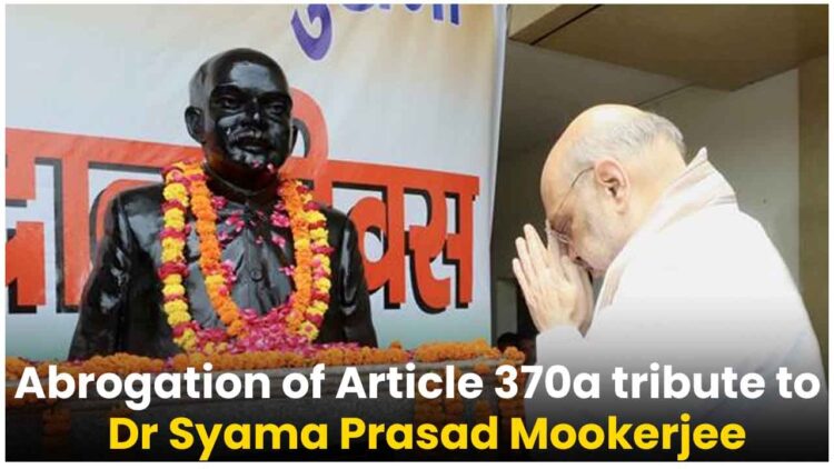 Union Home Minister Amit Shah paying tribute to Dr Shyama Prasad Mookerjee