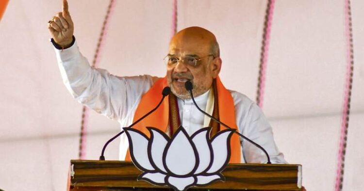 Union Home Minister Amit Shah addressing a public gathering