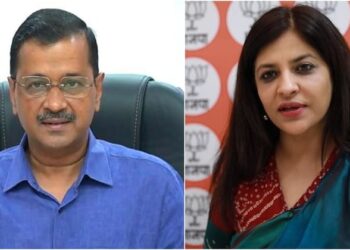 Delhi Chief Minister Arvind Kejriwal and BJP leader Shazia Ilmi 