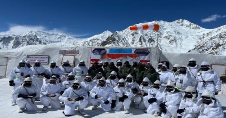 Defence Minister Rajnath Singh at Siachen base camp