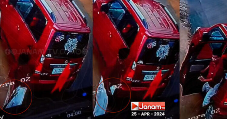 Kerala CPM candidate's propaganda vehicle displays arms (Source- Janam TV)