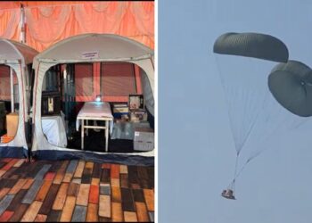 Bhishma Portable Hospital Airdropped in Agra (Uttar Pradesh)