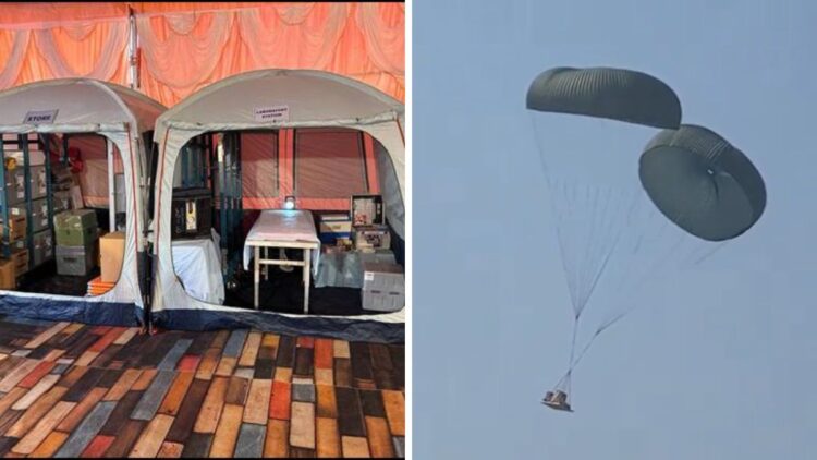 Bhishma Portable Hospital Airdropped in Agra (Uttar Pradesh)