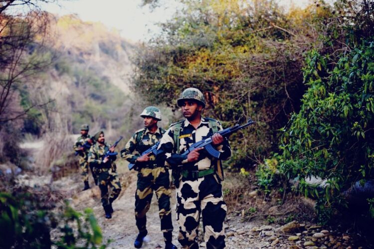 Representative Image- BSF personnel during a search operation, image curtsey X handle of BSF