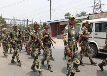 Security Forces flag march in Chhapra, image curtsey - News 18