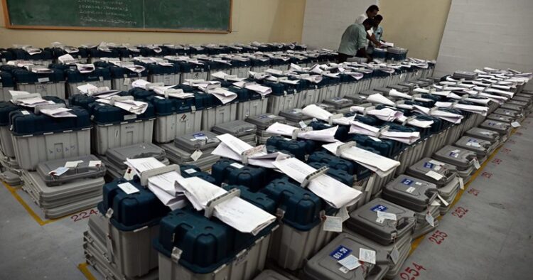 EVMs kept in a strong room