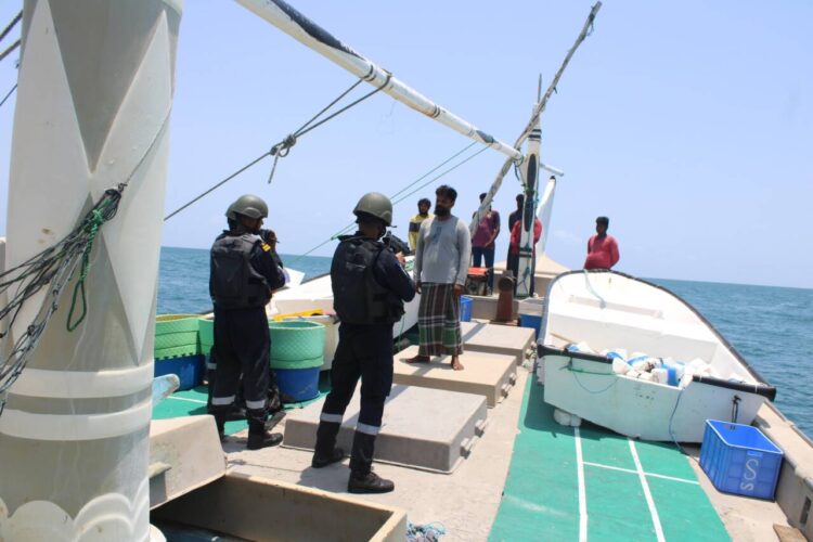 Indian Coast Guard (C-153) with crew of Iranian vessel