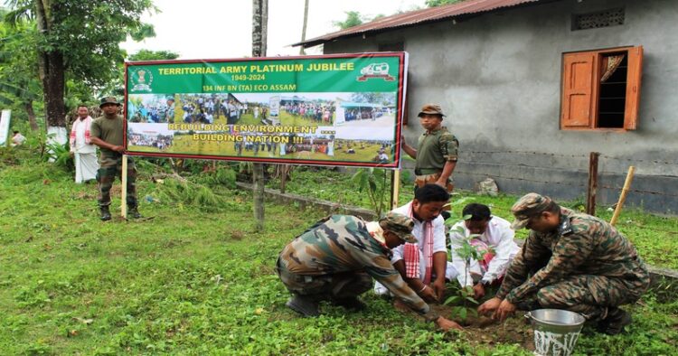 Tterritorial Army in Assam underatkes mass plantation drive