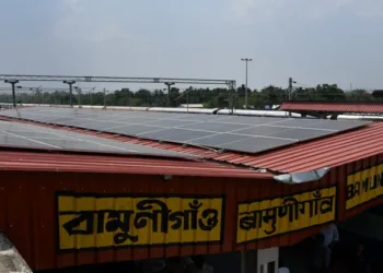 Solar Panels Installed on the top of railway station