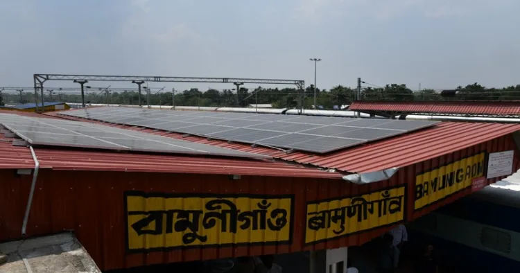 Solar Panels Installed on the top of railway station