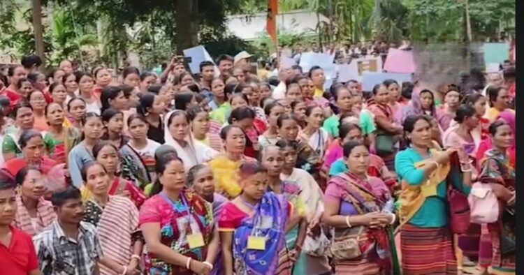 Tribal women protest against brutal gang rape
