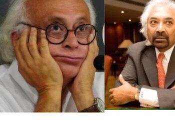 (Left) Congress leader Jairam Ramesh (Right) Sam Pitroda