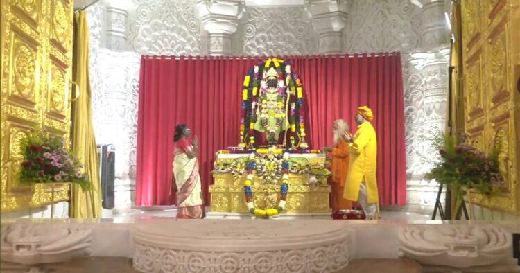 President Droupadi Murmu offers prayers to Ram Lalla at Shri Ram Janmabhoomi Temple in Uttar Pradesh's Ayodhya