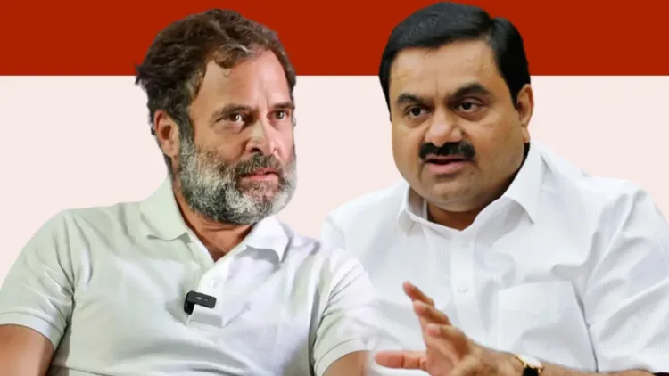 Rahul Gandhi targets Adani again, this time based on a report by Financial Times and data from  Soros-backed OCCRP (Image Source: TV9)