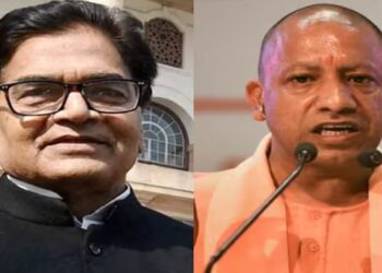 (Left) Samajwadi Party leader Ram Gopal (Right) UP CM Yogi Adityanath