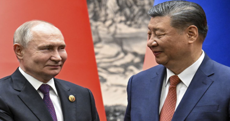 (Left) Russian President Vladimir Putin  (Right) China's President and Xi Jinping