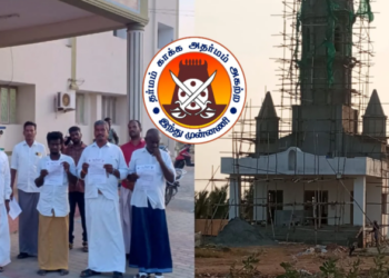 Hindu Munnani wage protest alsong with the viallgers over illegal construction of Church