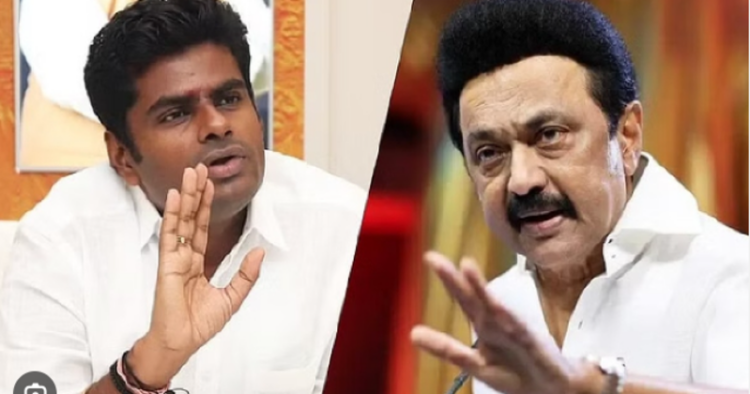 (Left) BJP Leader K Annamalai (Right) Tamil Nadu CM MK Stalin