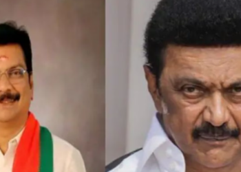 (Left) , TN BJP spokesperson ANS Prasad  (Right)Tamil Nadu CM MK Stalin