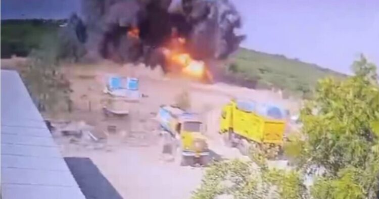 Stone quarry explosion