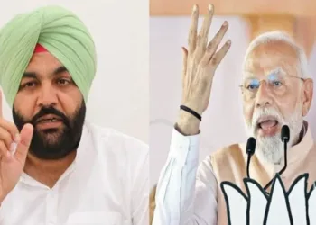 Congress Leader Gurjeet Aujla (Left), Prime Minister Narendra Modi (Right)