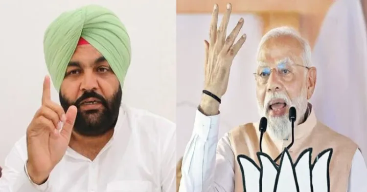 Congress Leader Gurjeet Aujla (Left), Prime Minister Narendra Modi (Right)