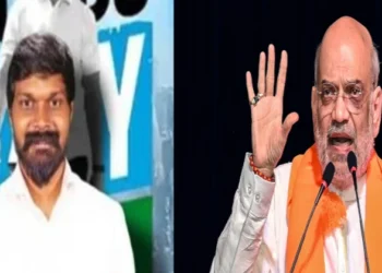 Telangana Congress leader Arun Reddy (Left), Union Home Minister Amit Shah (Right)