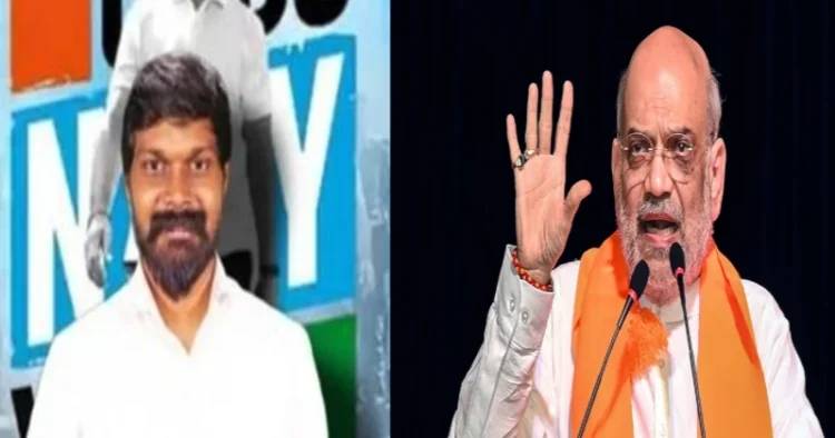 Telangana Congress leader Arun Reddy (Left), Union Home Minister Amit Shah (Right)