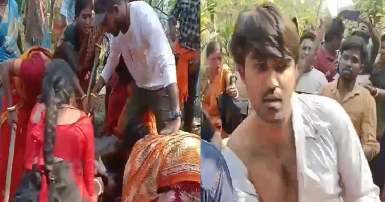 TMC worker Dilip Malik beaten by women in Sandeskhali for threatening them to make fake videos against BJP