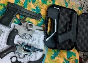 Arms confiscated from the residence of Riyaz