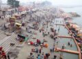 Devotees take a holy dip in Sarayu River