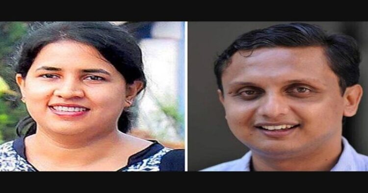 Kerala CM Pinarayi Vijayan's daughter Veena Vijayan (Left), Veena Vijayan's husband Mohammed Riyas (Right)