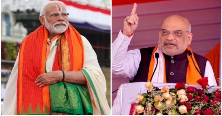 Prime Minister Narendra Modi (Left) and Union Home Minister Amit Shah (Right)