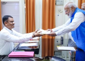 Prime Minister Narendra Modi files nomination papers from Varanasi