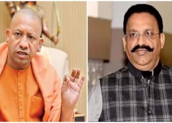 Uttar Pradesh Chief Minister Yogi Adityanath (Left) and Gangster Mukhtar Ansari (Right)