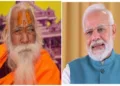 Shri Ram Janmabhoomi Temple chief pujari Acharya Satyendra Das (Left) and Prime Minister Narendra Modi (Right)