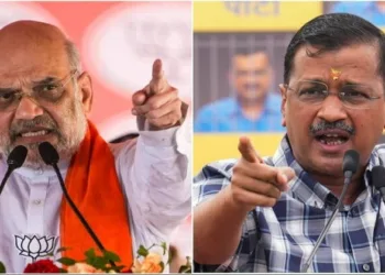 Union Home Minister Amit Shah (Left) and Delhi Chief Minister Arvind Kejriwal (Right)