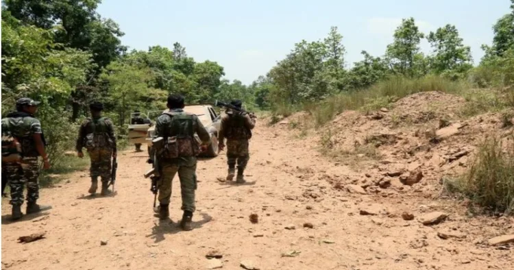 Security forces in Maoust hit area. (PIcture Credit: ANI)