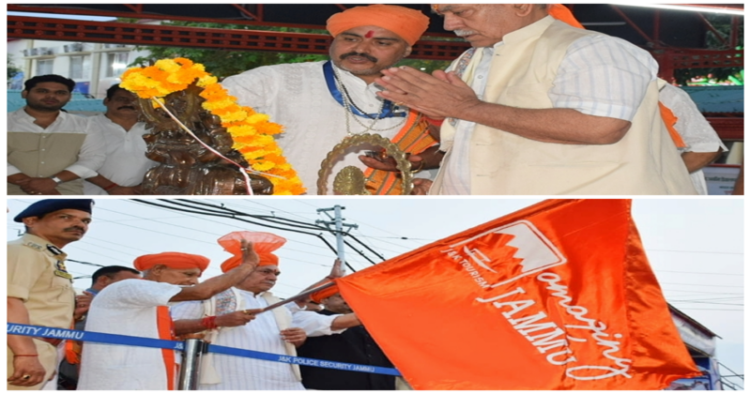 LG Manoj Sinha flags off first batch of Shri Amarnath pilgrims