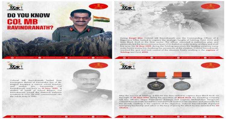 25 Years of Kargil Vijay
KVD Rajat Jayanti 
Col M B Ravindranath 
Rajputana Rifles (Image Source ADGP  X)