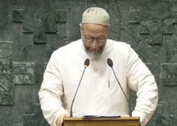 AIMIM Chief Asaduddin Owaisi in the parliament (Image Source: X)