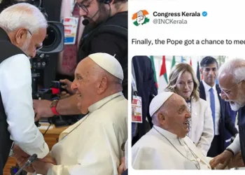 Derogatory post by the Congress party about Pope meeting PM Narendra Modi