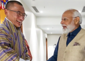 (Left)Bhutan's Prime Minister Tshering Tobgay (Right) PM Designate Narendra Modi