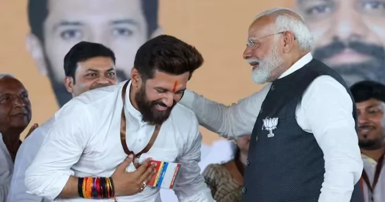 Chirag Paswan with Prime Minister Narendra Modi